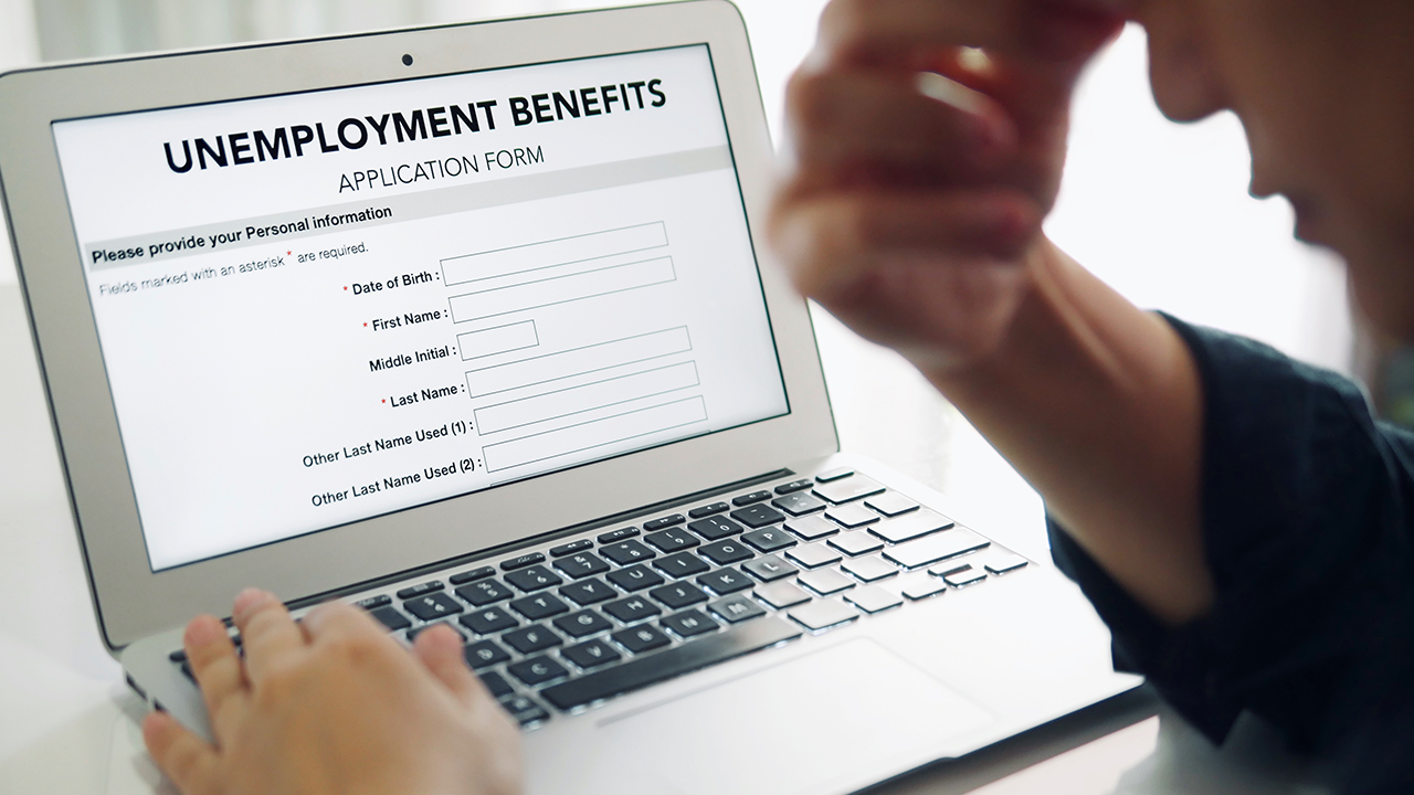 Pandemic Relief Funds Unemployment Benefits Application Online Form on laptop