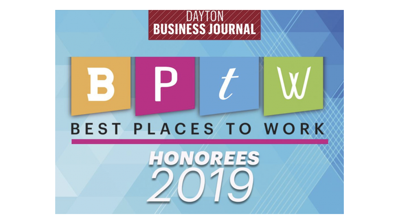 Dayton Business Journal 2019 Best place to work badge